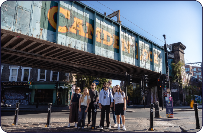 digitalRG team standing under the Camden Lock bridge