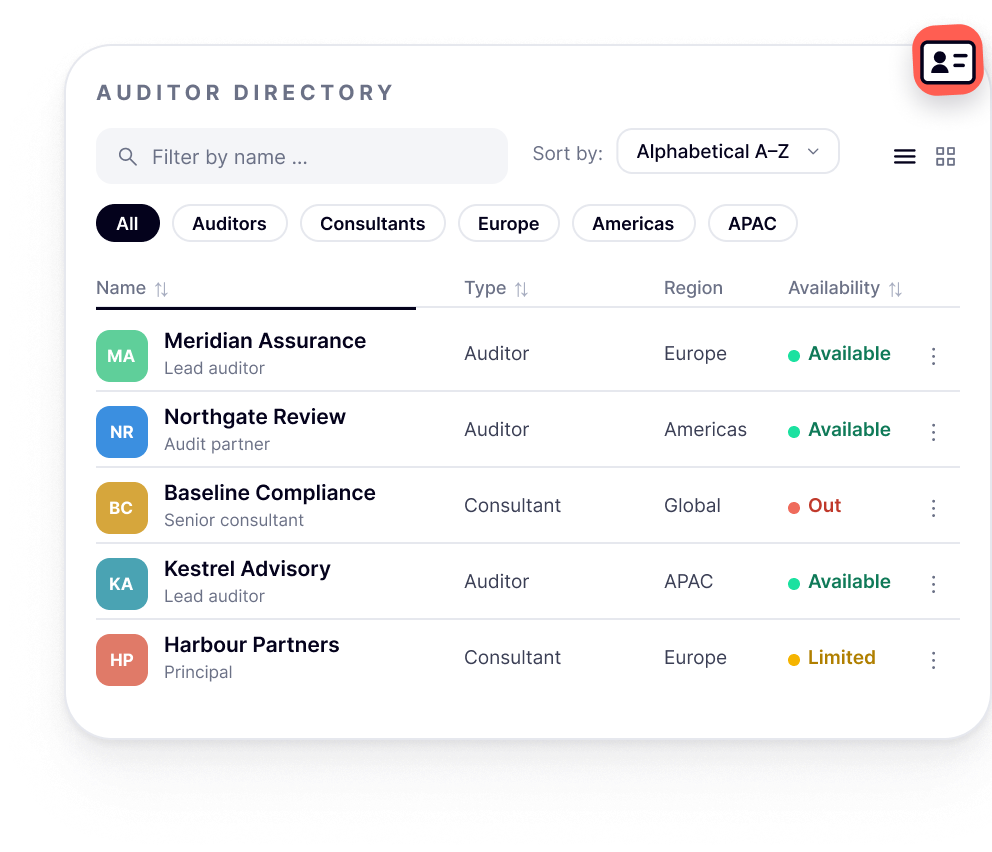 Find an approved auditor.